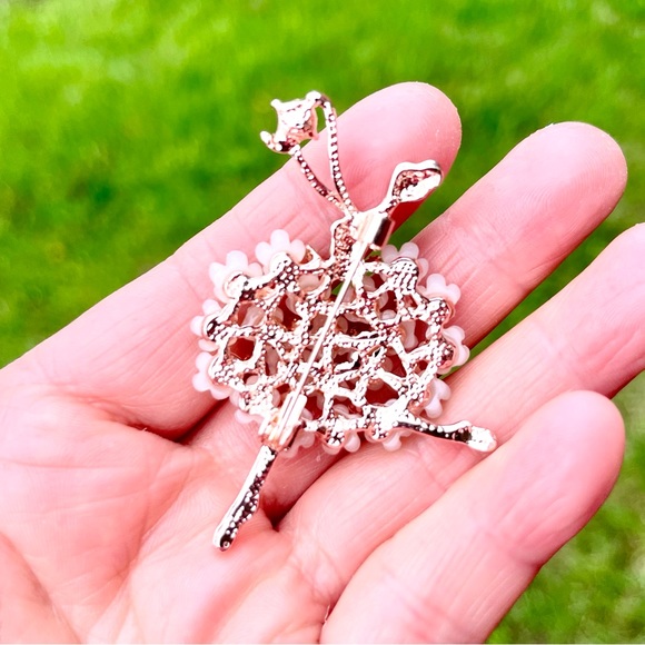 Ballerina Brooch Ballerina Pin Rhinestone Ballet Brooch Gift for Girl - Picture 4 of 5